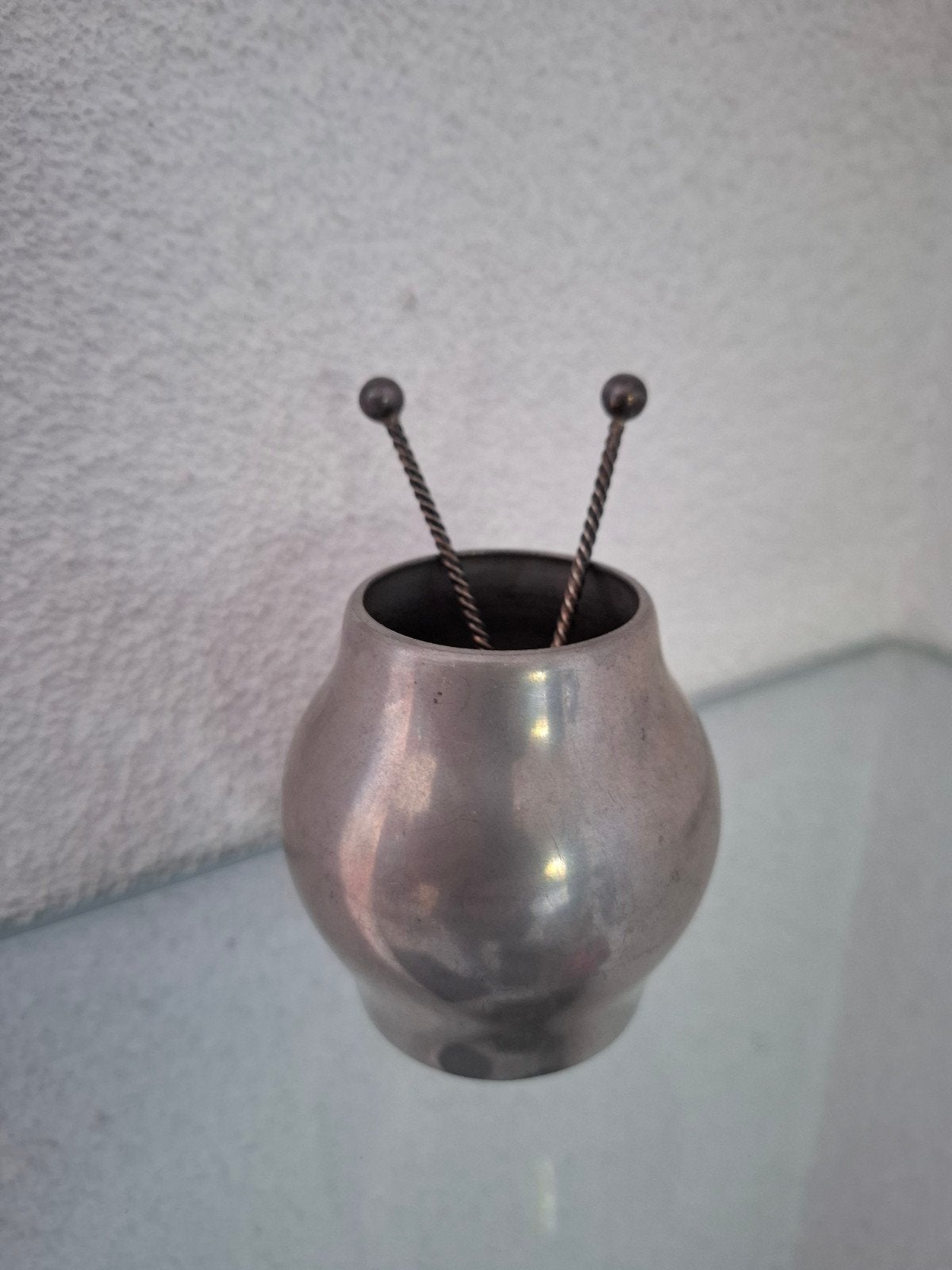 Tinnen Lepelvaasje 7.5cm hoog Real Pewtet Metawa 94%, Ophalen of Verzenden