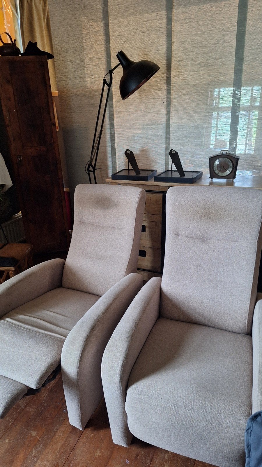 2 x lounge stoel, Ophalen, Gebruikt, 75 tot 100 cm, Stof