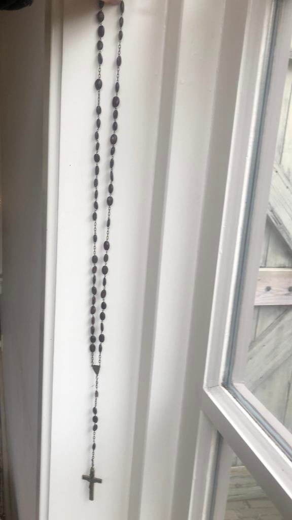 Vintage Chic Rozenkrans met Kruisje, Verzenden