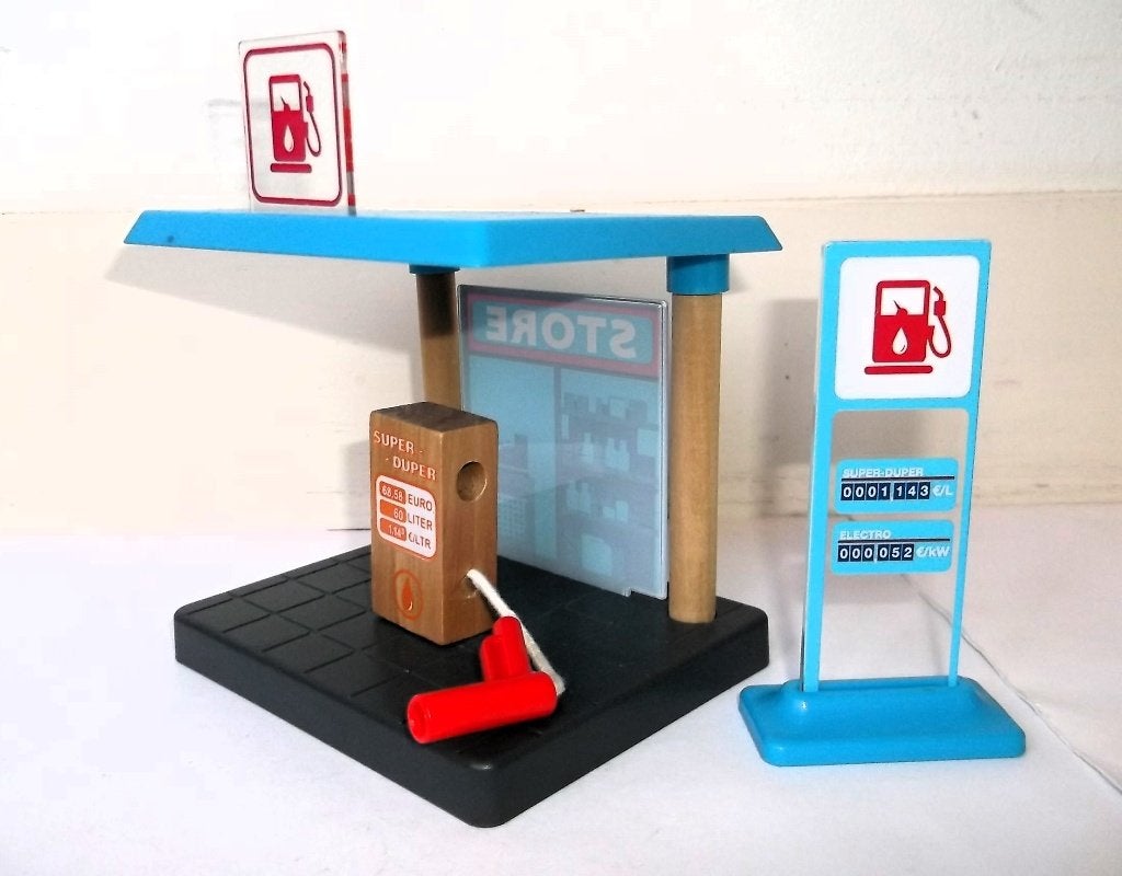 Houten Tank Station Winkel voor Trein Set, Ophalen of Verzenden, Zo goed als nieuw