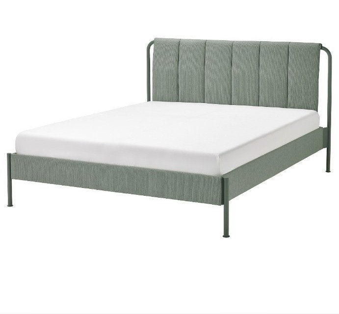 IKEA TÄLLÅSEN bed 160x200- grijsgroen, Ophalen, Tweepersoons, 160 cm, Stof