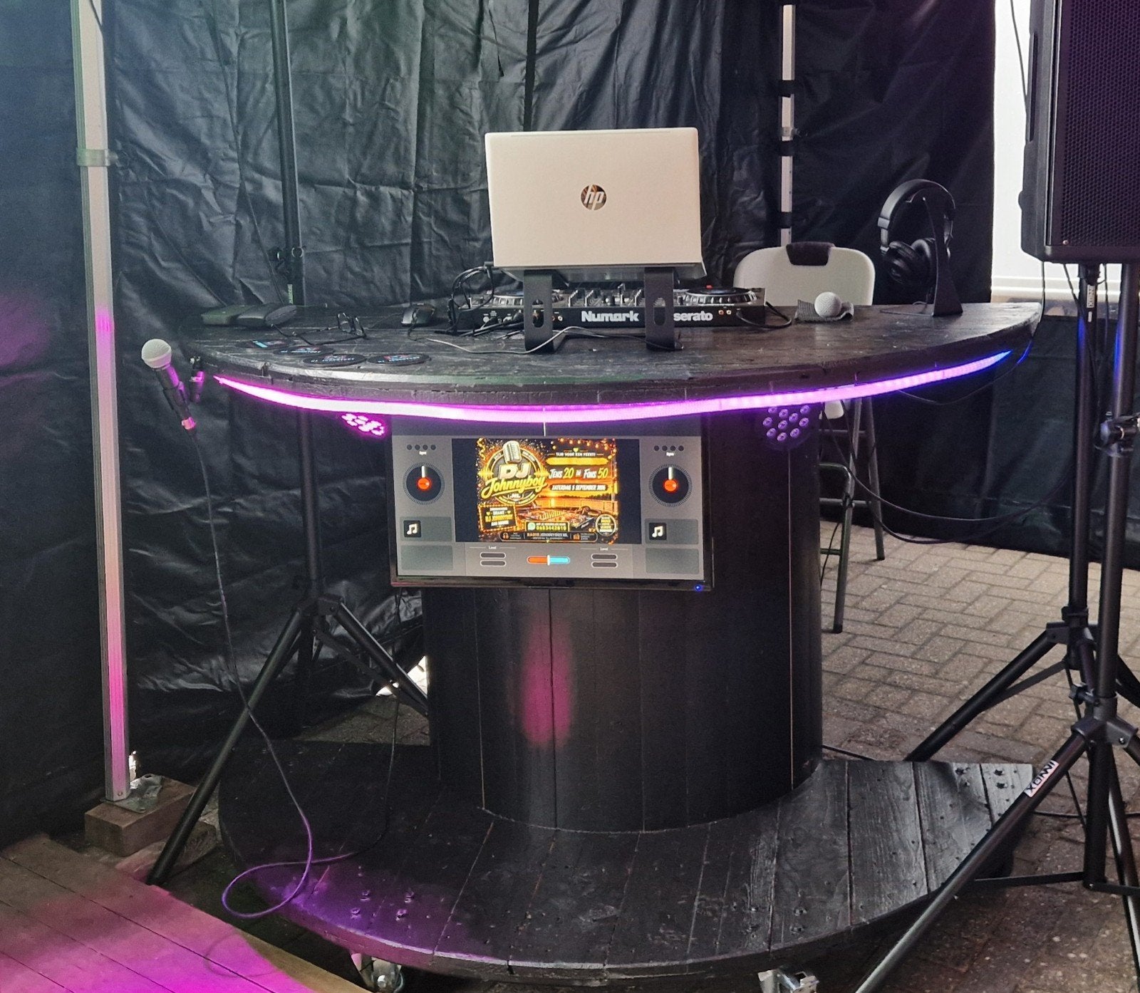 Verrijdbare Houten DJ Booth van Haspel (excl. apparatuur), Ophalen, Gebruikt, Dj-set, Overige merken