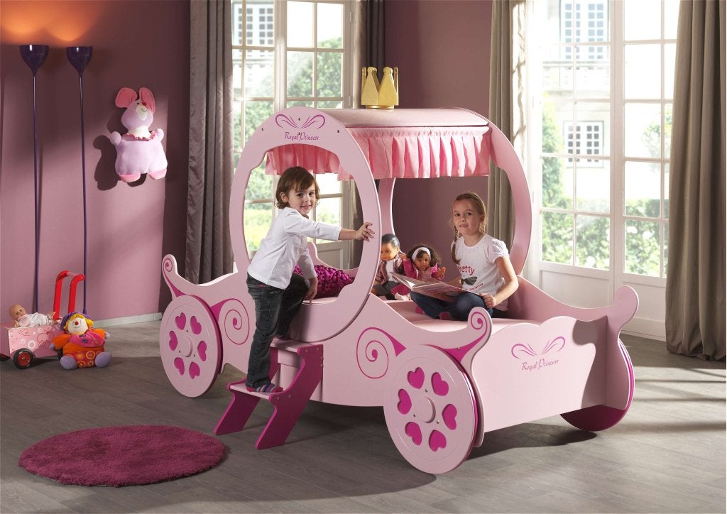 Autobed Princess Kate Koets - 90x200 - Roze, Niet ingevuld, Niet ingevuld, Niet ingevuld