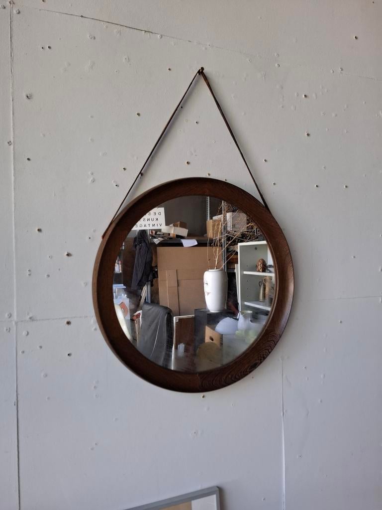 Vintage spiegel wengee OW Hack Deense stijl, Ophalen, Minder dan 50 cm, Gebruikt, -