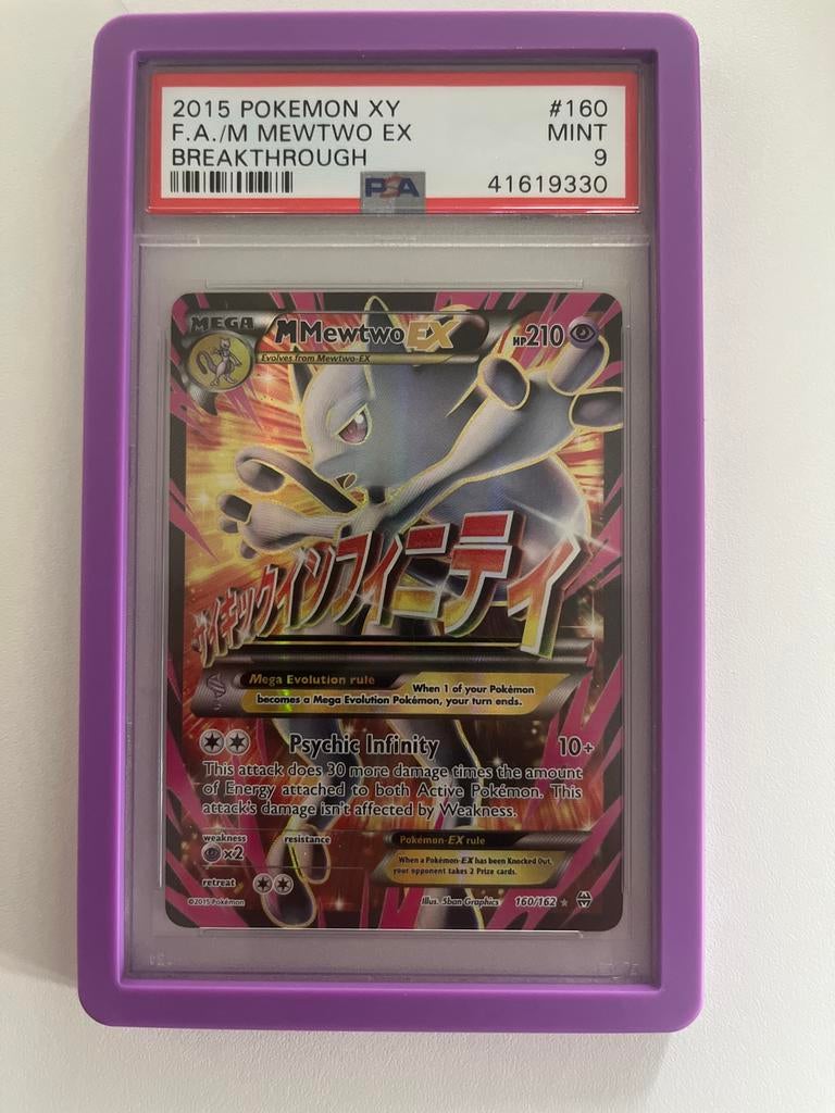 MMewtwo EX 160 PSA 9 Pokemon Kaart - Breakthrough, Ophalen of Verzenden, Zo goed als nieuw