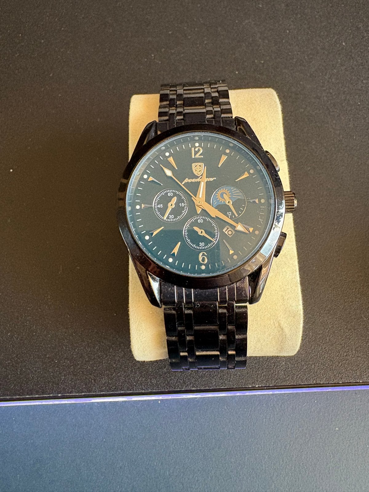 Poedagar Herenhorloge - Zwart, Overige merken, Staal, Polshorloge, Ophalen of Verzenden