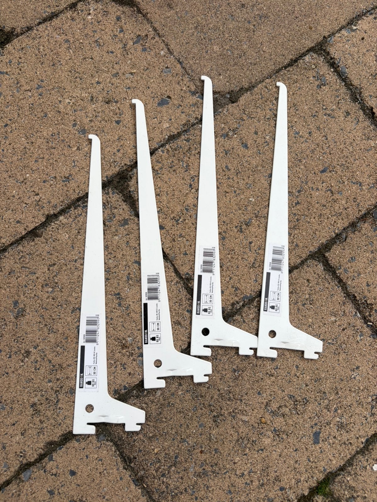 4 witte plankdragers 30cm, Ophalen