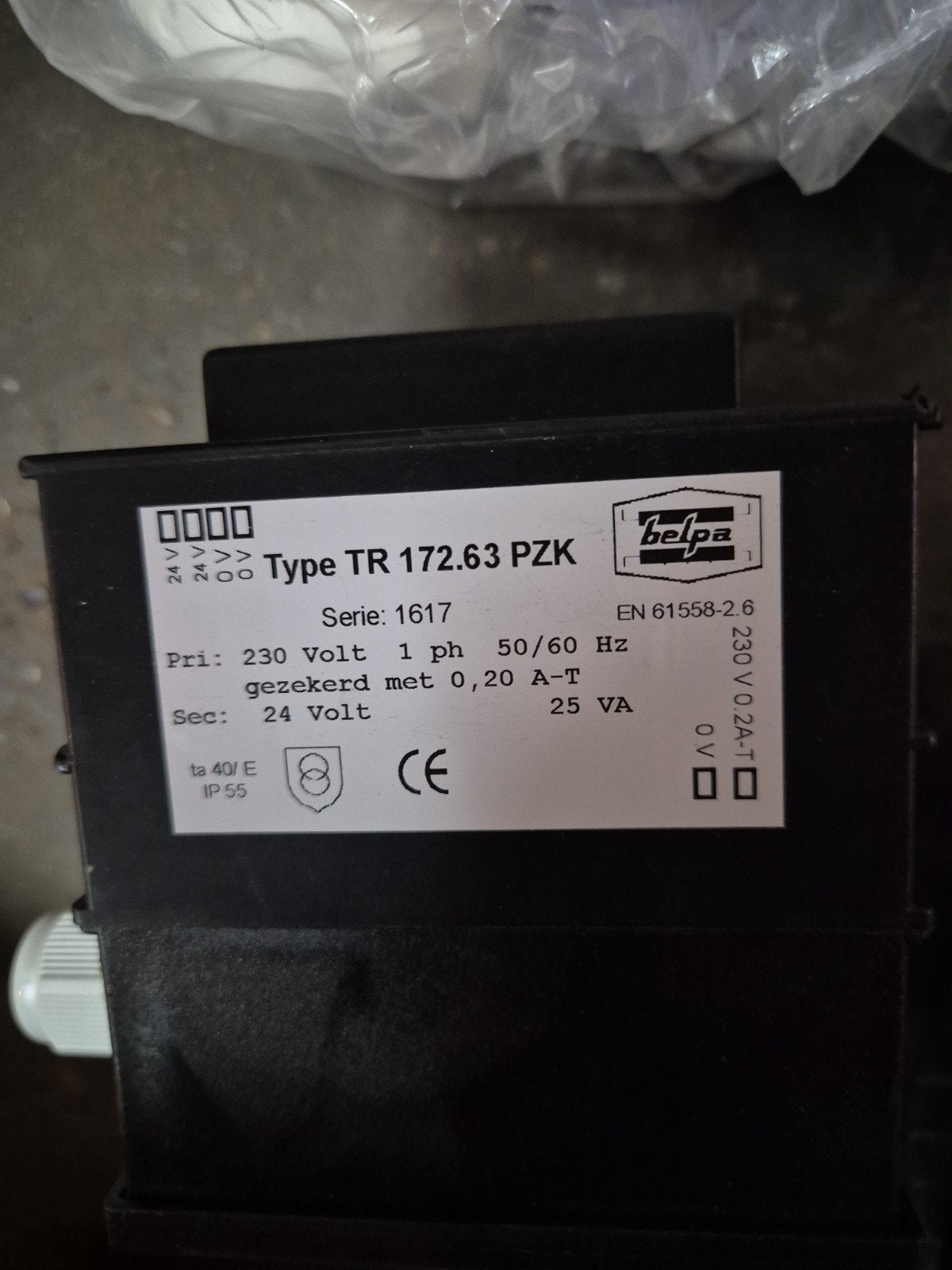 Belpa Type TR 172.63 PZK Transformator 230V naar 24V, Auto-onderdelen, Ophalen of Verzenden, Nieuw