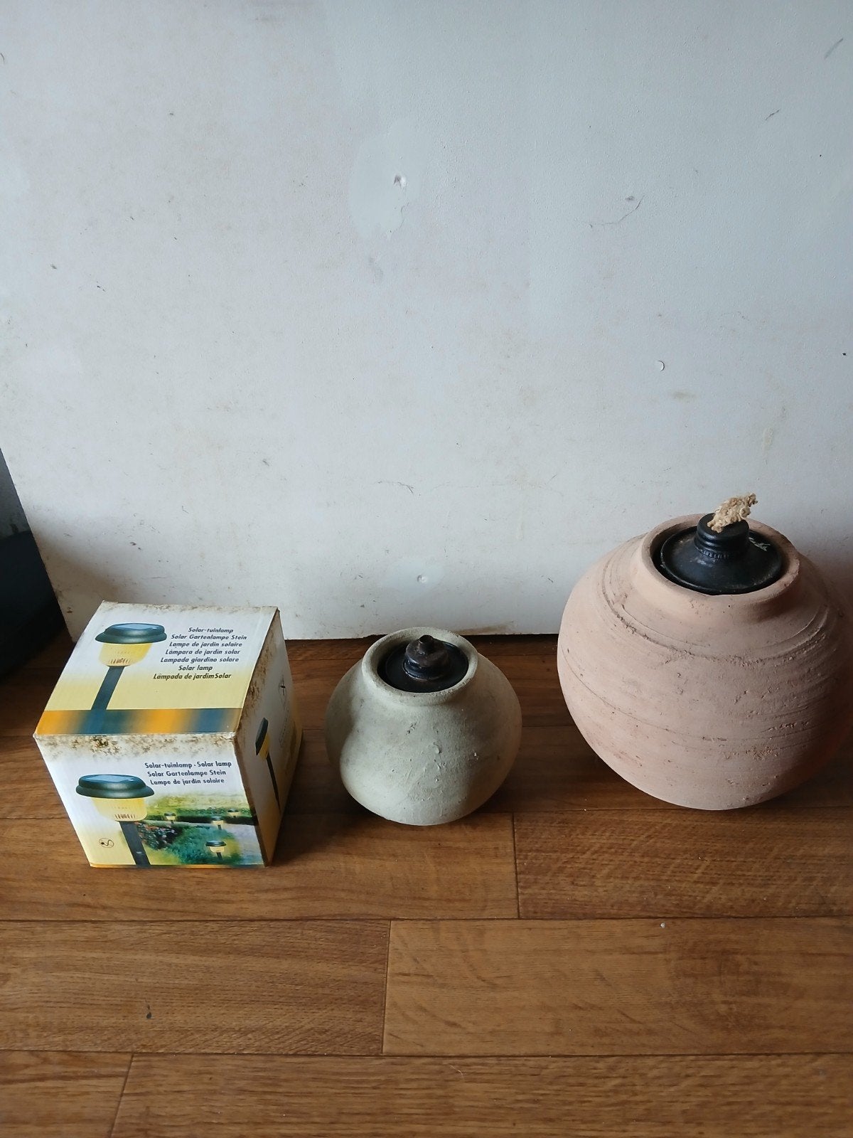 Olielampen en solarlamp voor sfeervolle verlichting, Tuin en Terras, Gebruikt, Overige typen, Ophalen of Verzenden, Zonne-energie
