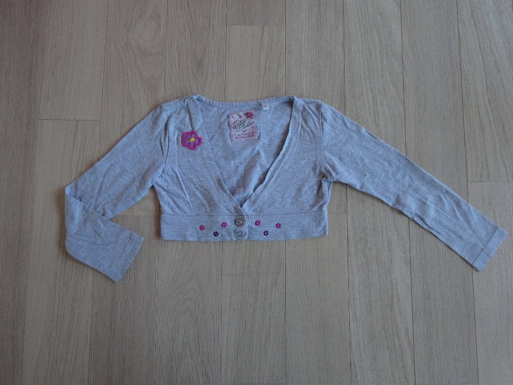Bloemen bolero mt 104-110, Ophalen of Verzenden, Zo goed als nieuw, Meisje, Trui of Vest