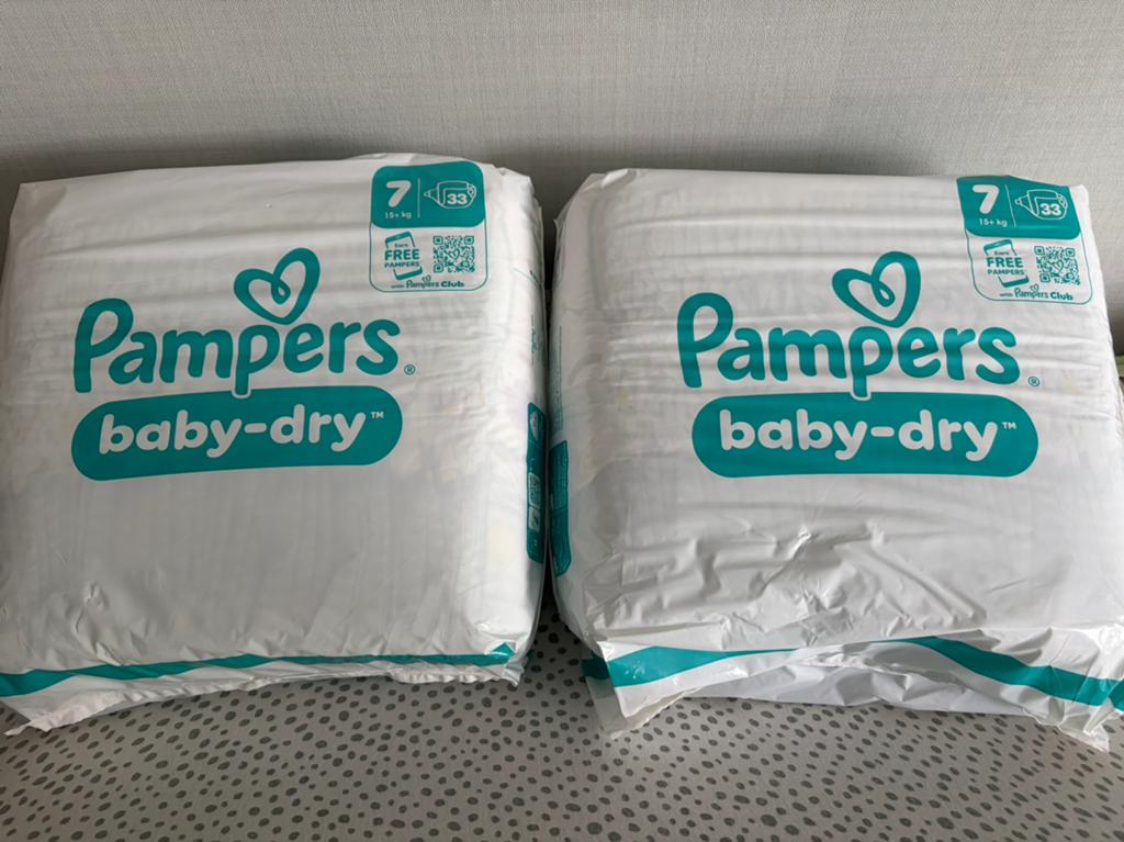 2 pakken pampers baby dry maat 7, Ophalen of Verzenden, Nieuw