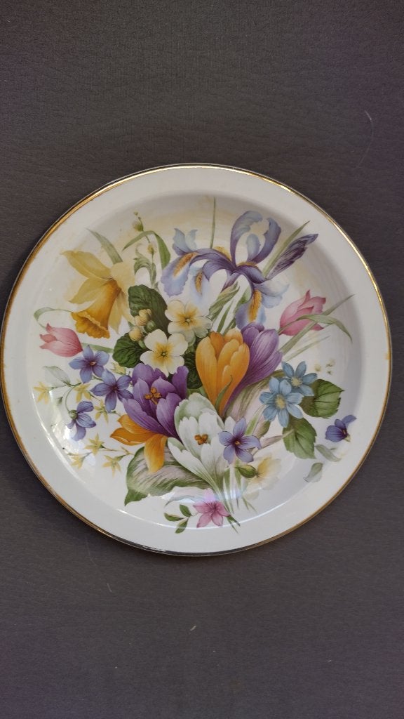 bord bloemen Sampsonite Churchill England 20 cm, Gebruikt, Overige merken, Ophalen of Verzenden, Bord(en)