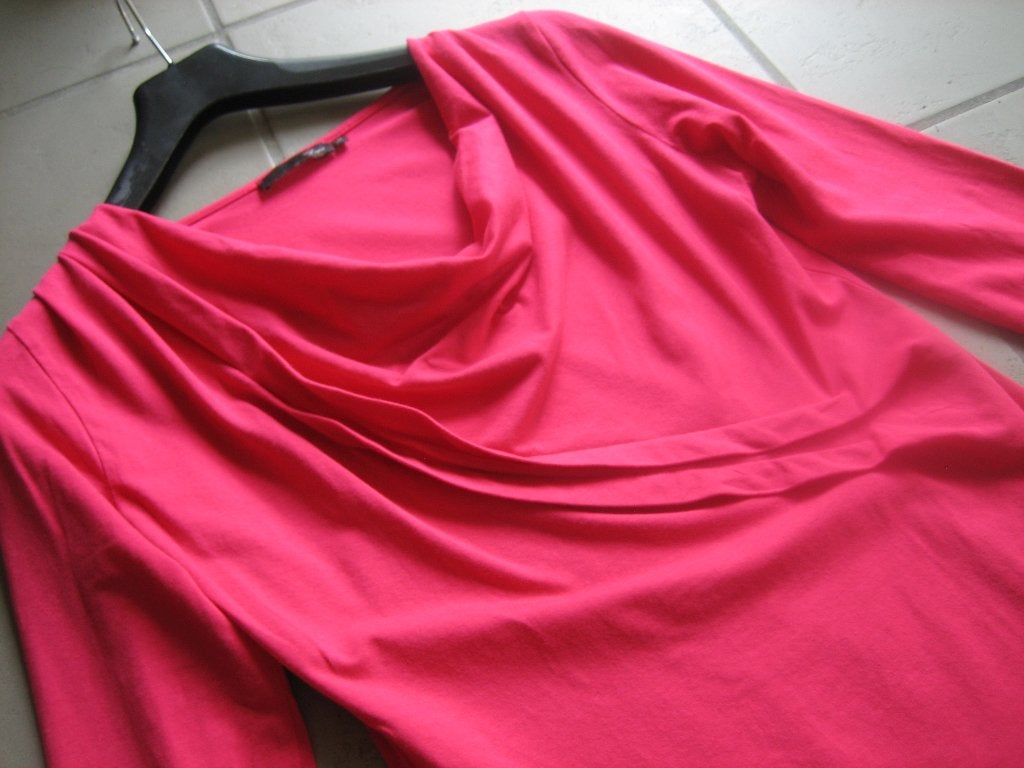 Elegant roze waterval halslijn shirt LA LIGNA M snazzeys, Maat 38/40 (M), Verzenden, Nieuw, Lange mouw