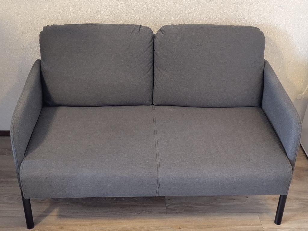IKEA Glostad, 2-zitsbank, Knisa donkergrijs, Ophalen, Tweepersoons, 75 tot 100 cm, Zo goed als nieuw