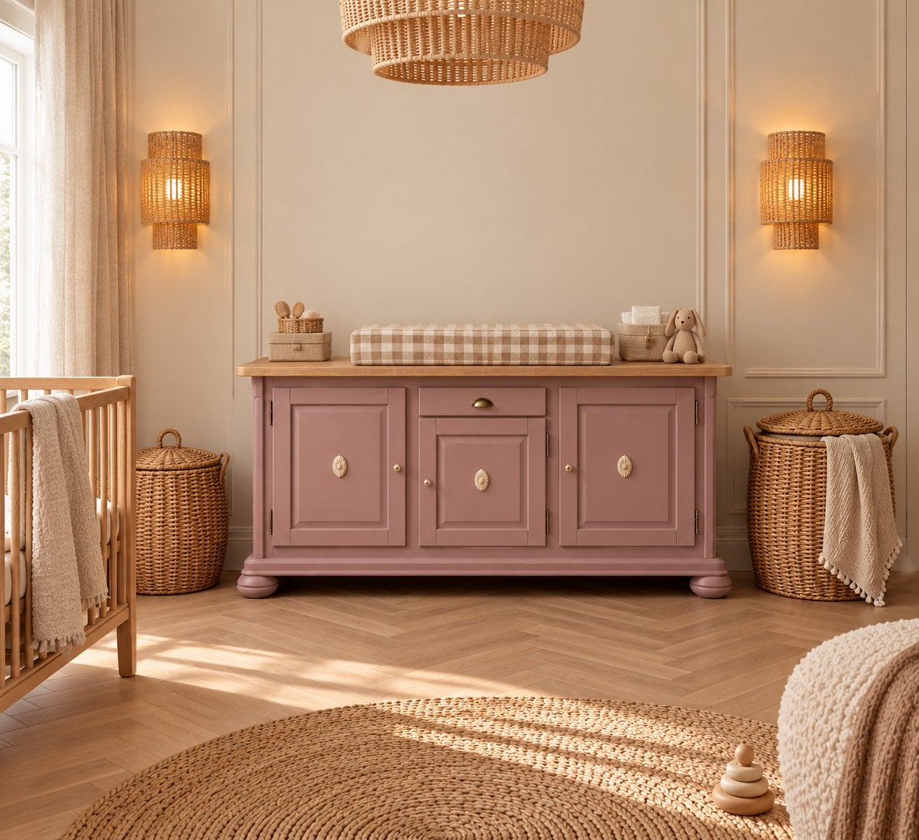Eiken commode dressoir ladekast linnenkast babykamer, Ophalen, 150 tot 200 cm, Zo goed als nieuw, 3 of 4 laden