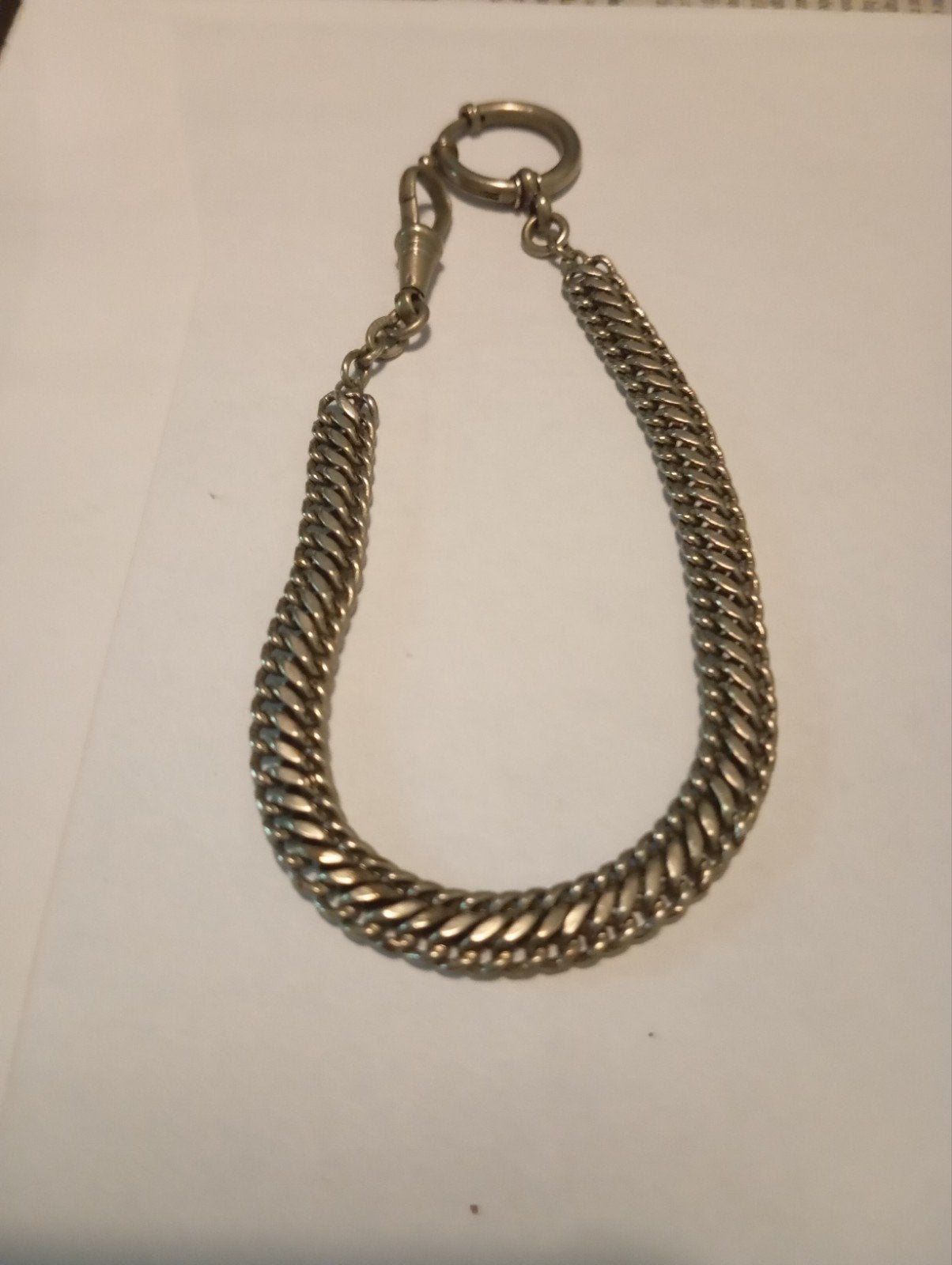 antieke horlogeketting voor zakhorloge lijkt zilver, Ophalen of Verzenden, Zilver, Zilver