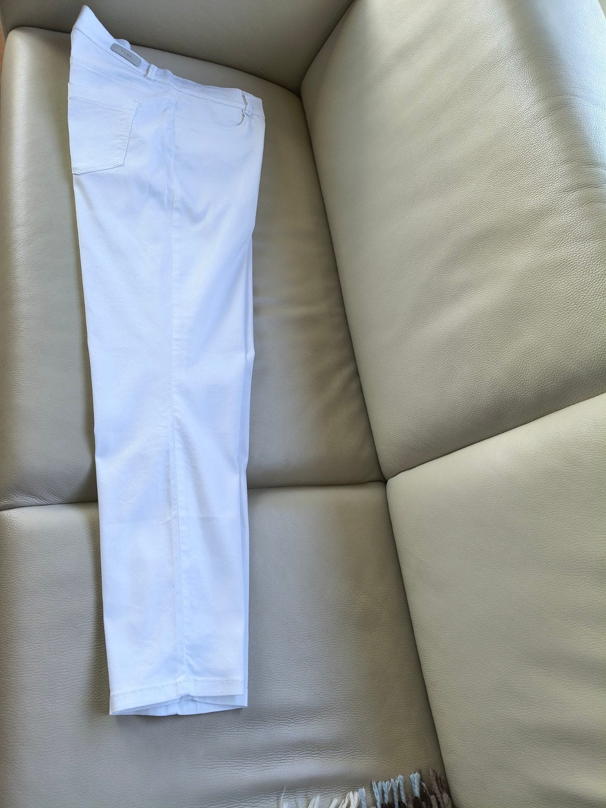 Witte enkellange dames pantalon maat 46, Wit, Maat 46/48 (XL) of groter, Ophalen of Verzenden, Zo goed als nieuw