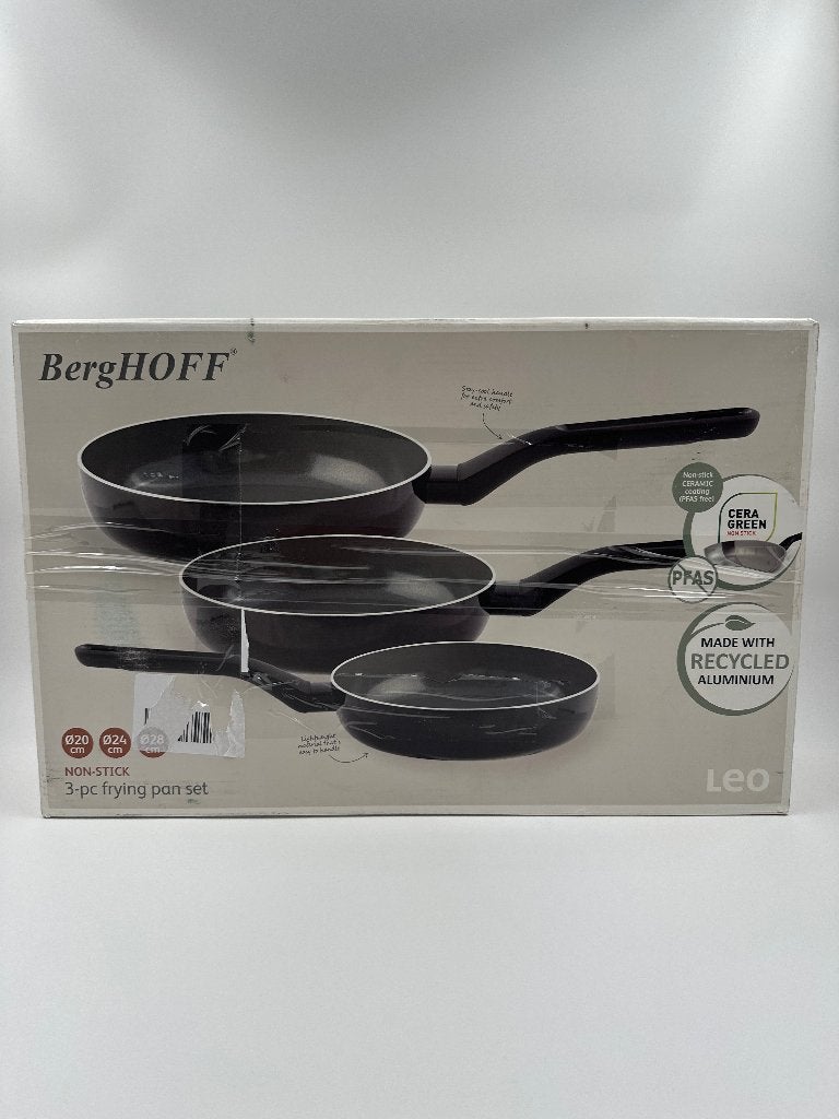 BergHOFF Leo Glints 3-delige koekenpannenset – PFAS-vrij, Koekenpan, -, Ophalen of Verzenden, -