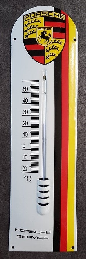 Porsche service emaillen reclame thermometer garage showroom, Verzamelen, Merken en Reclamevoorwerpen, Ophalen of Verzenden, Zo goed als nieuw