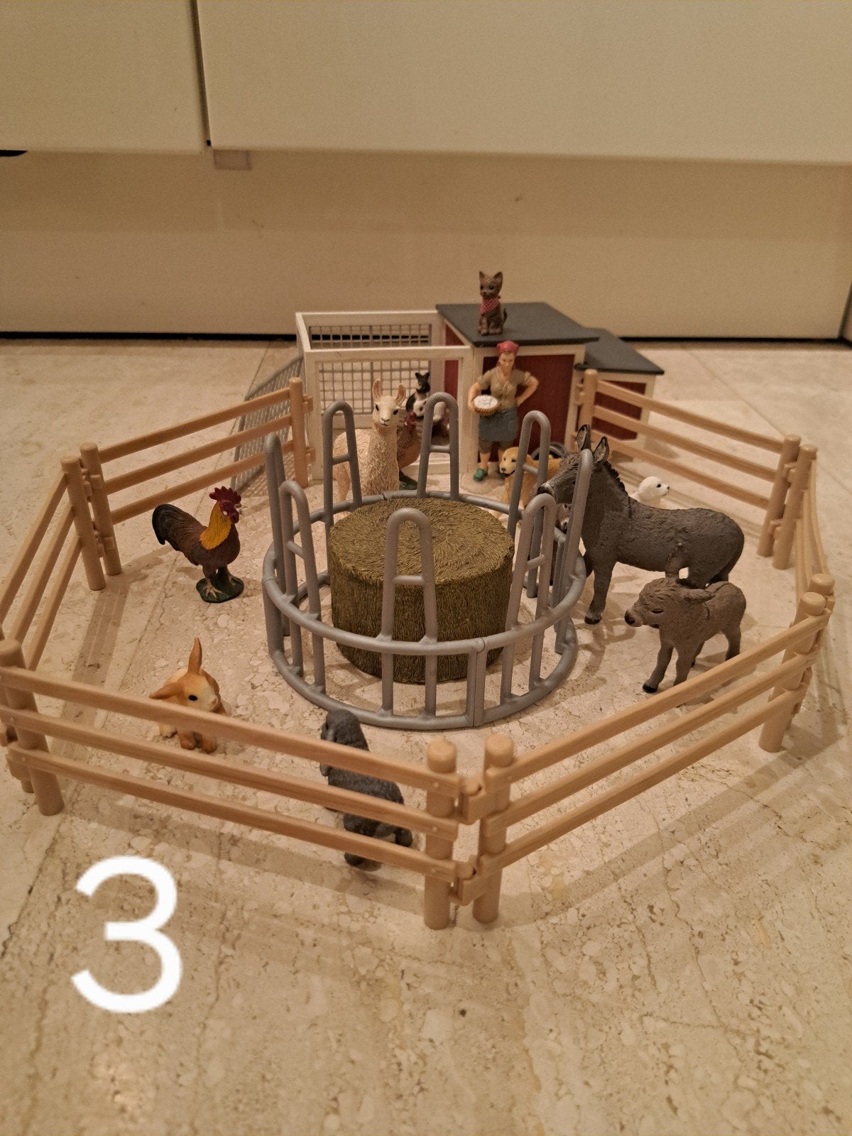 schleich kippen hok met boerderijdieren en honden, Ophalen of Verzenden, Gebruikt