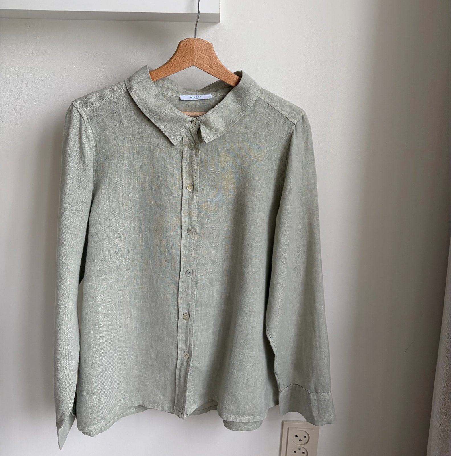 By-Bar linnen Blouse Groen Maat L, Kleding | Dames, Ophalen of Verzenden, Zo goed als nieuw, Maat 42/44 (L), Groen