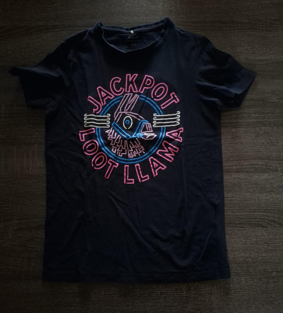 Donkerblauw T-shirt met neon print – name it, Verzenden, Zo goed als nieuw, Overige maten, Blauw