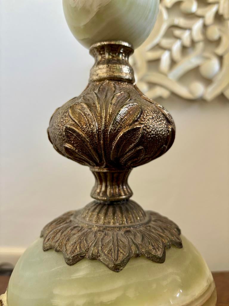 Vintage Tafellamp met Onyx en Messing Details, Ophalen
