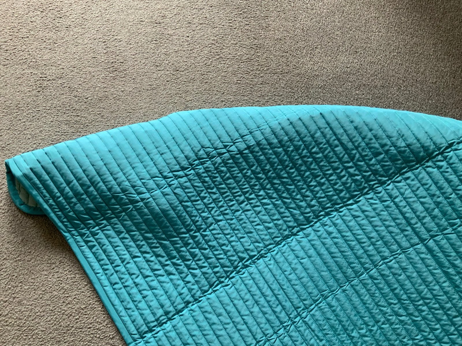 Turquoise sprei/quilt voor lits jumeaux, 260x280, Ophalen of Verzenden, Zo goed als nieuw, Overige merken, Polyester