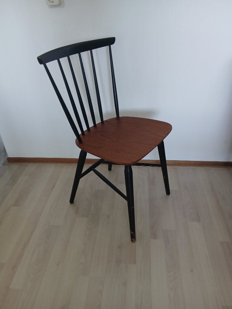 Spijlen Stoel - Fanett Tapiovaara stijl – Vintage, Ophalen, Gebruikt, Zwart, Vintage