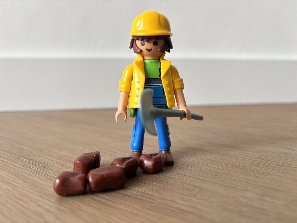 Playmobil bouwvakker / goudzoeker, Gebruikt, Losse onderdelen, Ophalen of Verzenden, Figuren