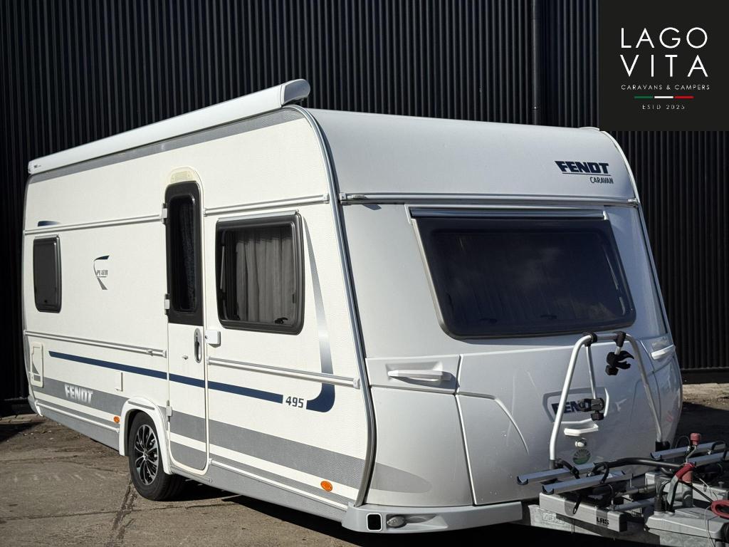 Fendt Platin 495 SF | Mover | Luifel | Fietsendrager |, Caravans en Kamperen, Caravans, Rondzit, Bedrijf, Schokbreker, Overige typen