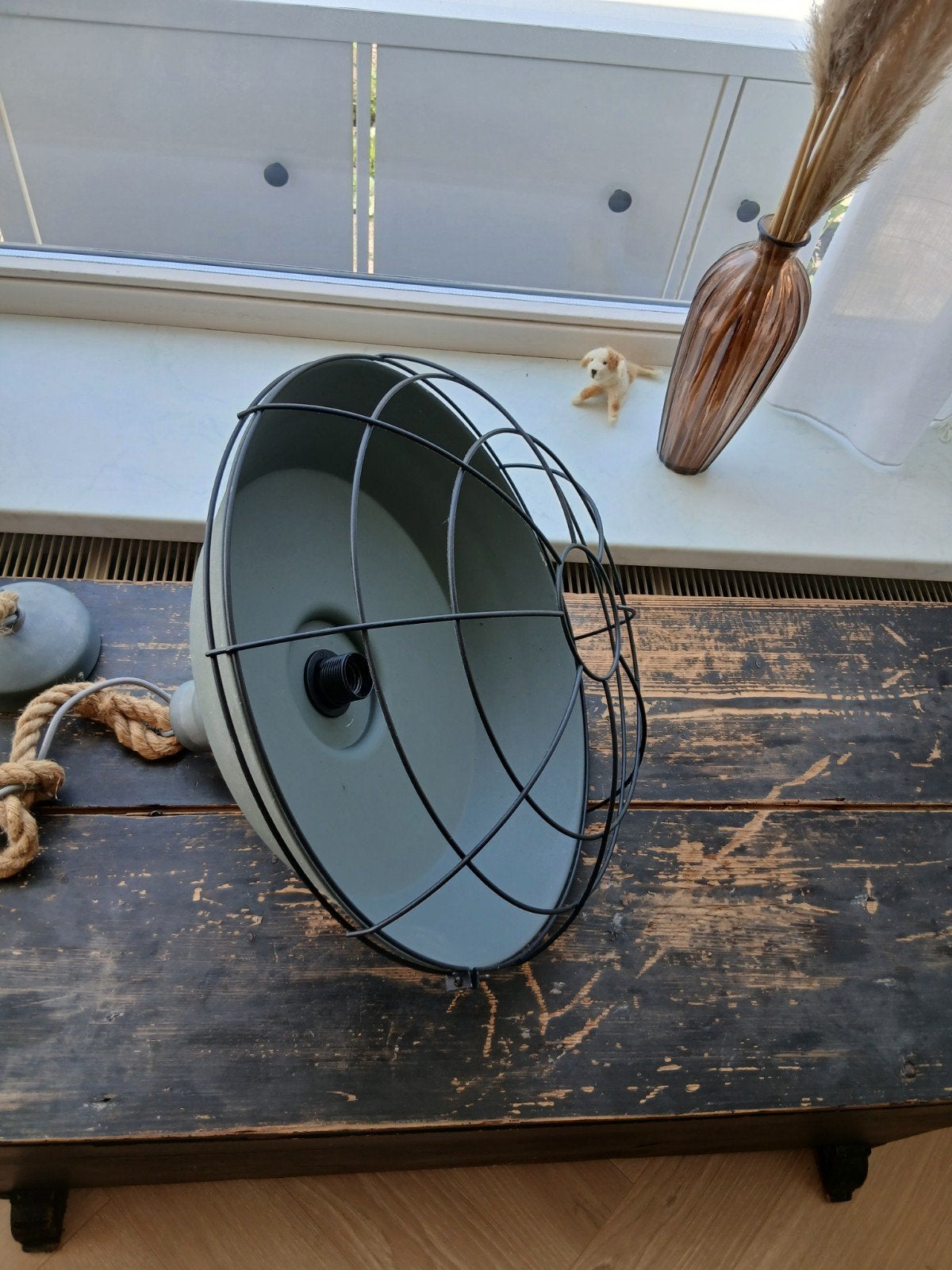 Landelijke hanglamp voor eettafel - werkt goed, Ophalen, Zo goed als nieuw, Metaal, Landelijk