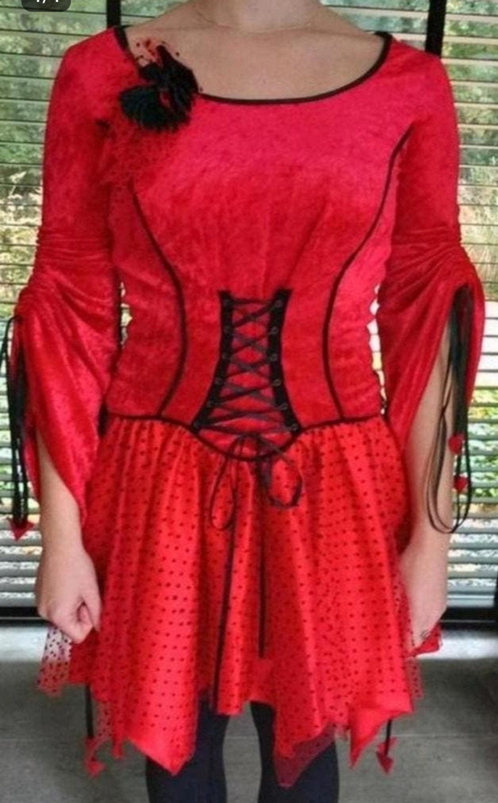 Duivelse jurk / Haloween, Ophalen of Verzenden, Zo goed als nieuw, Maat 38/40 (M), Carnaval