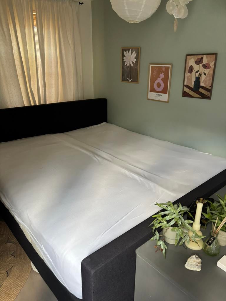Boxspring GRATIS af te halen, Ophalen, Gebruikt, Zwart, Tweepersoons
