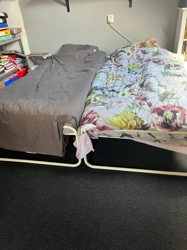 Onderschuif bedden 90/200 met matrassen, Huis en Inrichting, Slaapkamer | Bedden, Ophalen, Gebruikt, 90 cm, Onderschuif bedden