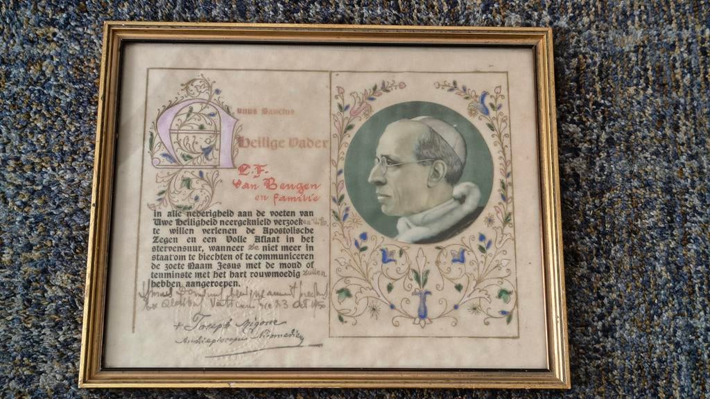 Pauselijke Zegenbrief Pius XII, 1950, Ophalen of Verzenden