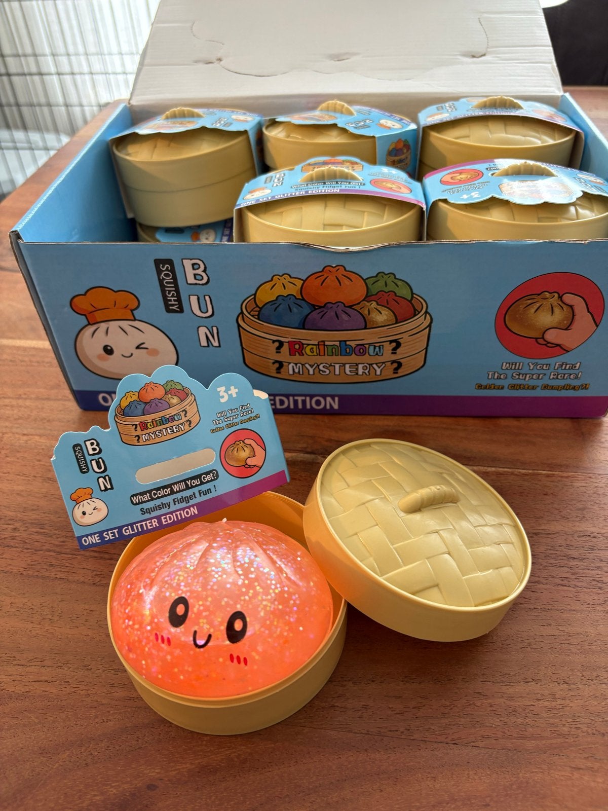 Squishy Dumpling Glitter Oranje Fidget Speelgoed, Ophalen of Verzenden, Nieuw, Jongen of Meisje