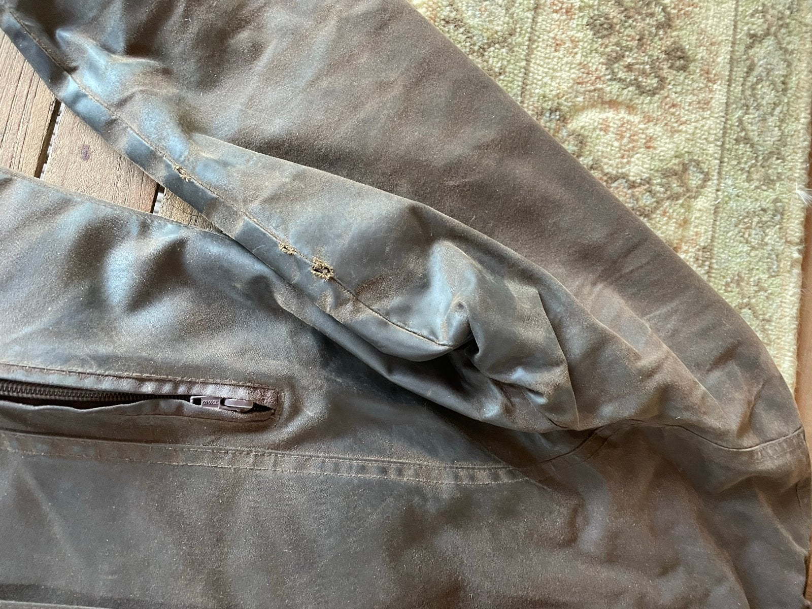 Hunter Outdoor waxjas bruin met geruite voering, Ophalen of Verzenden, Gedragen, Maat 38/40 (M), Bruin