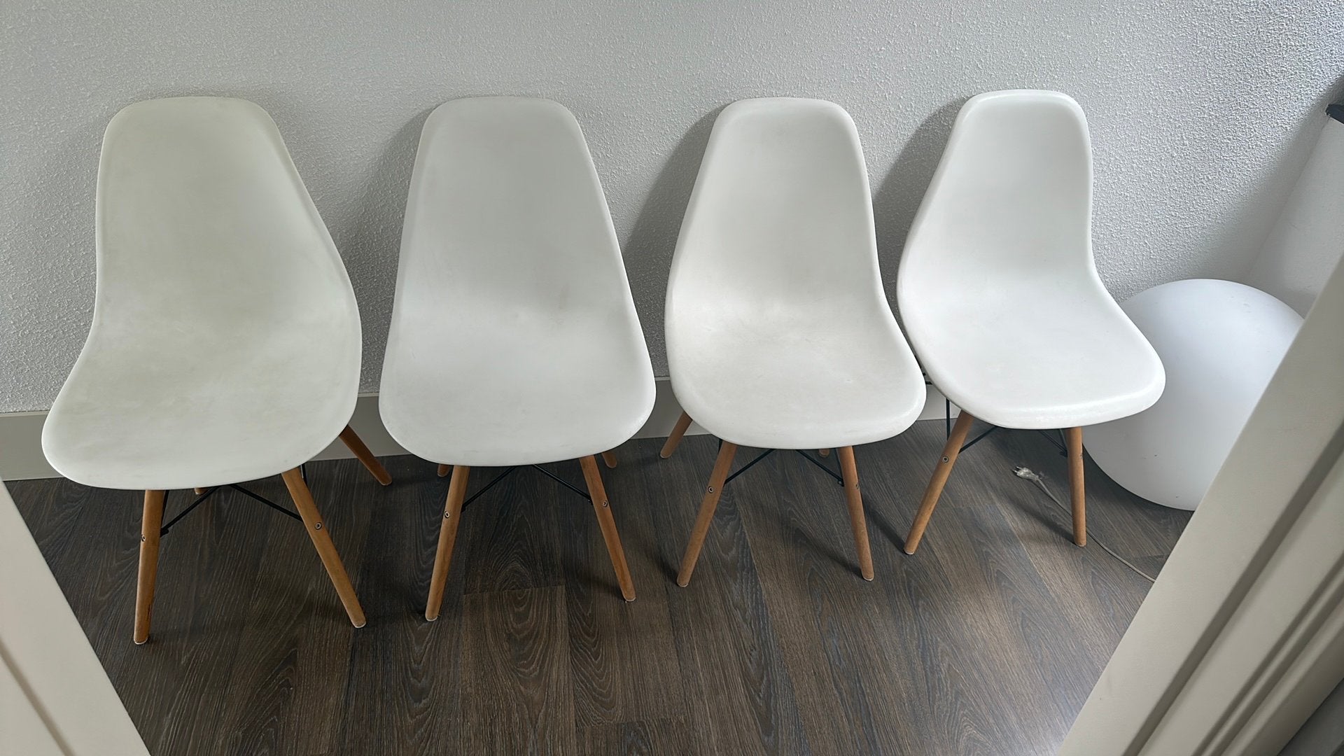 4 kuipstoelen Loods 5 vtwonen, Huis en Inrichting, Stoelen, Ophalen, Gebruikt, Wit, Vier