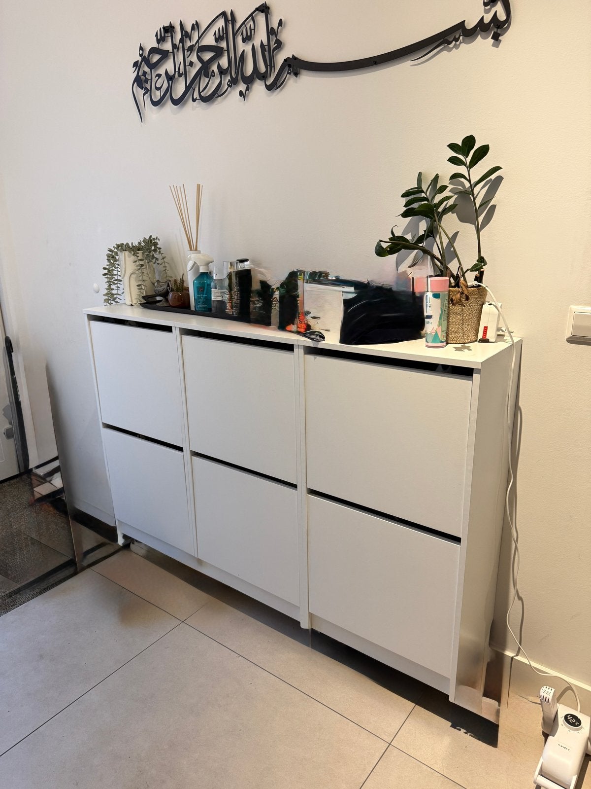 3x IKEA Bissa Schoenenkast - Wit, 2 vakken, Ophalen, Gebruikt