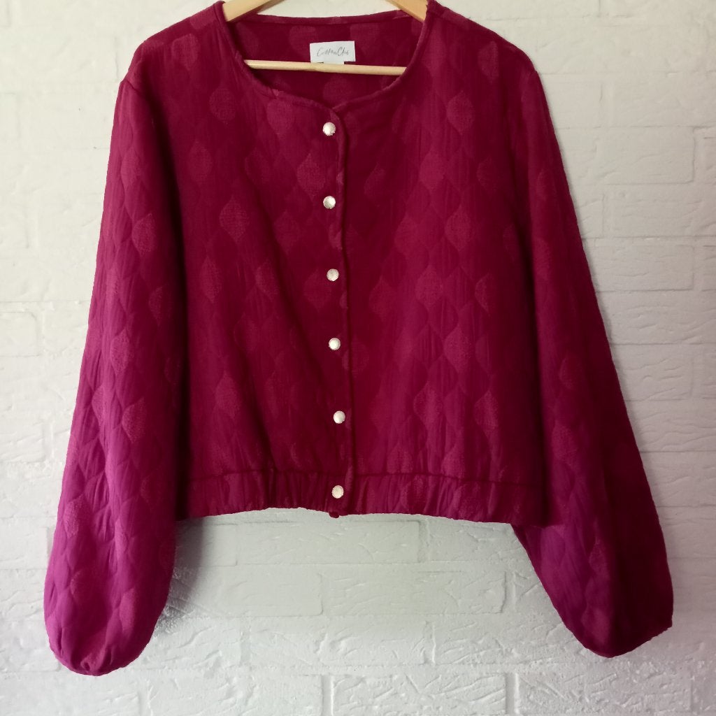 Cotton Club donkerroze bomber jasje maat XL, Maat 42/44 (L), Ophalen of Verzenden, Zo goed als nieuw, Roze
