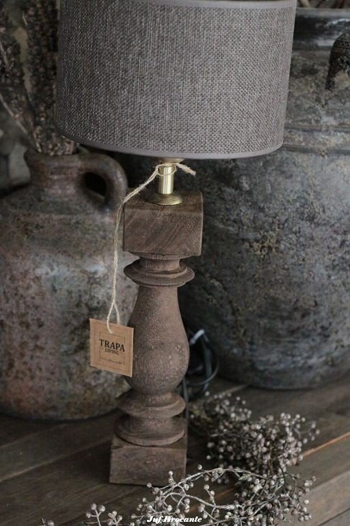 TRAPA-LIVING balusterlamp vintage oak, Www.jufbrocante.nl, Www.jufbrocante.nl, Nieuw, Ophalen of Verzenden