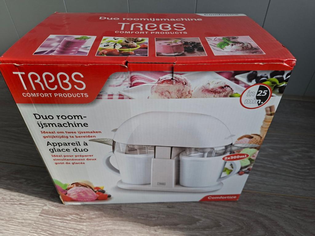 Trebs Duo Roomijsmachine - 2 smaken tegelijk, Ophalen of Verzenden, Zo goed als nieuw, Koelelement