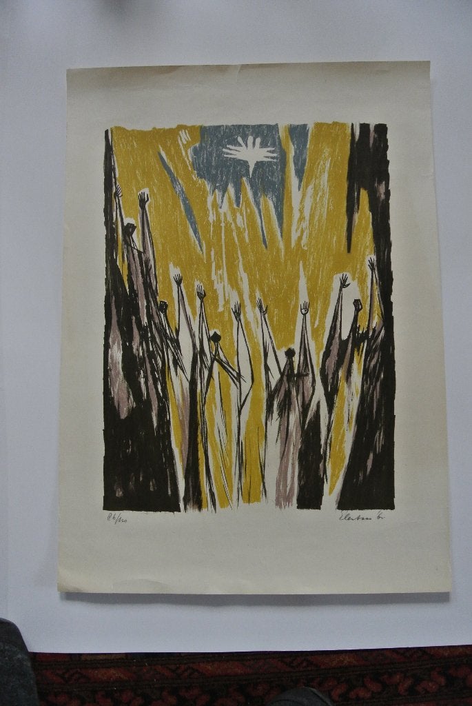 wally elenbaas litho 7 z.t., Ophalen of Verzenden