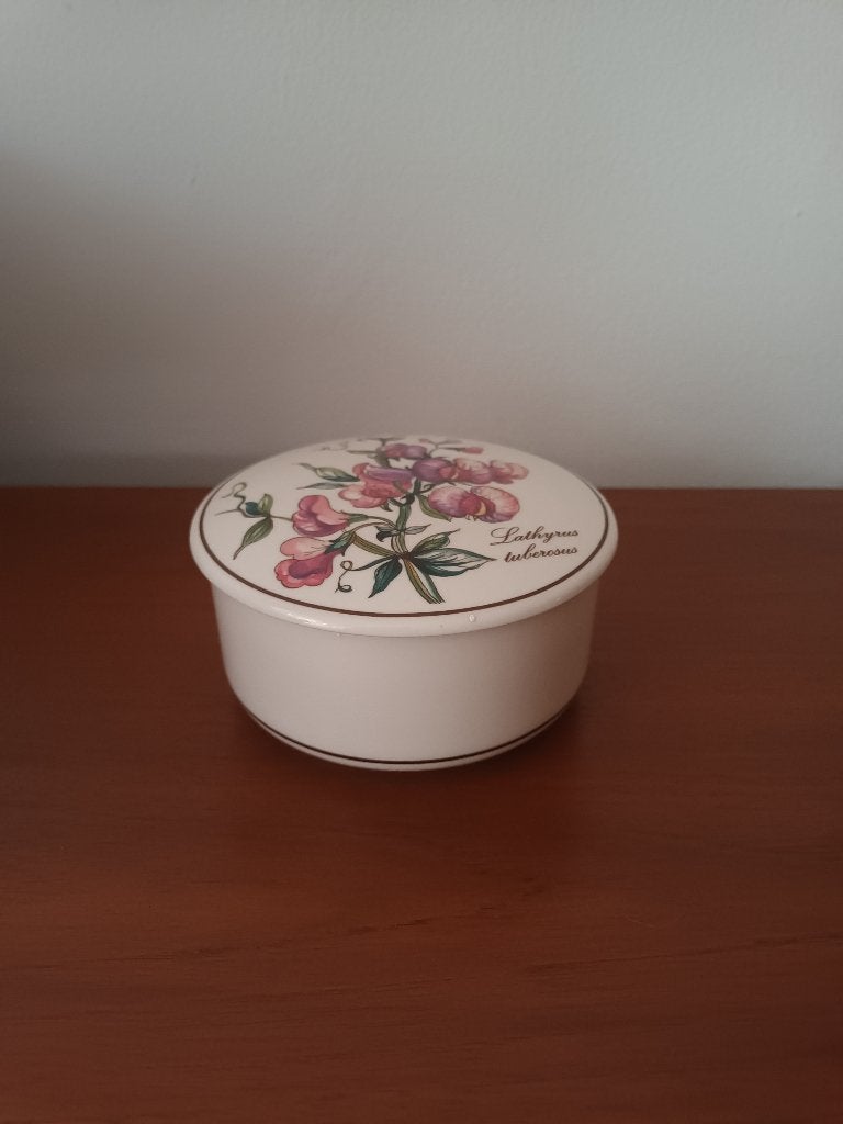 Villeroy & Boch dekseldoos met roze Lathyrus, Ophalen of Verzenden