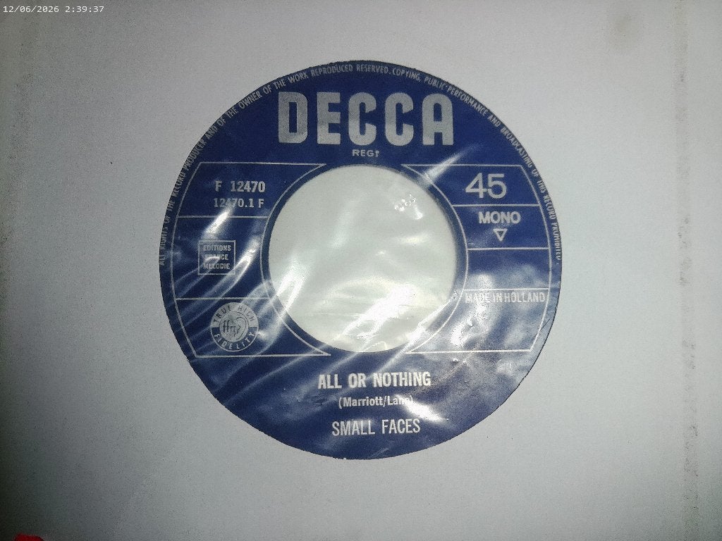 Small Faces - All or nothing / understanding, Gebruikt, Originele persing, 7 inch, Single