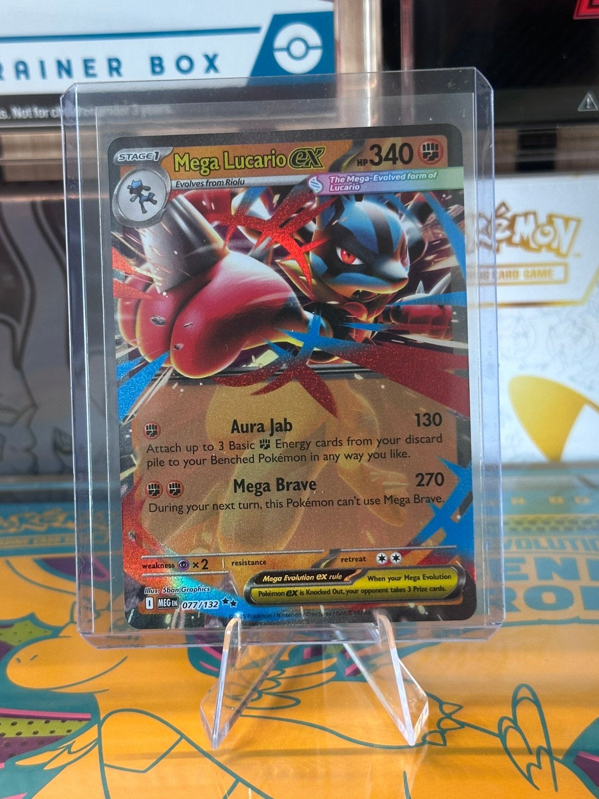 Mega Lucario ex 077/132 Pokémon kaart, Ophalen of Verzenden, Zo goed als nieuw