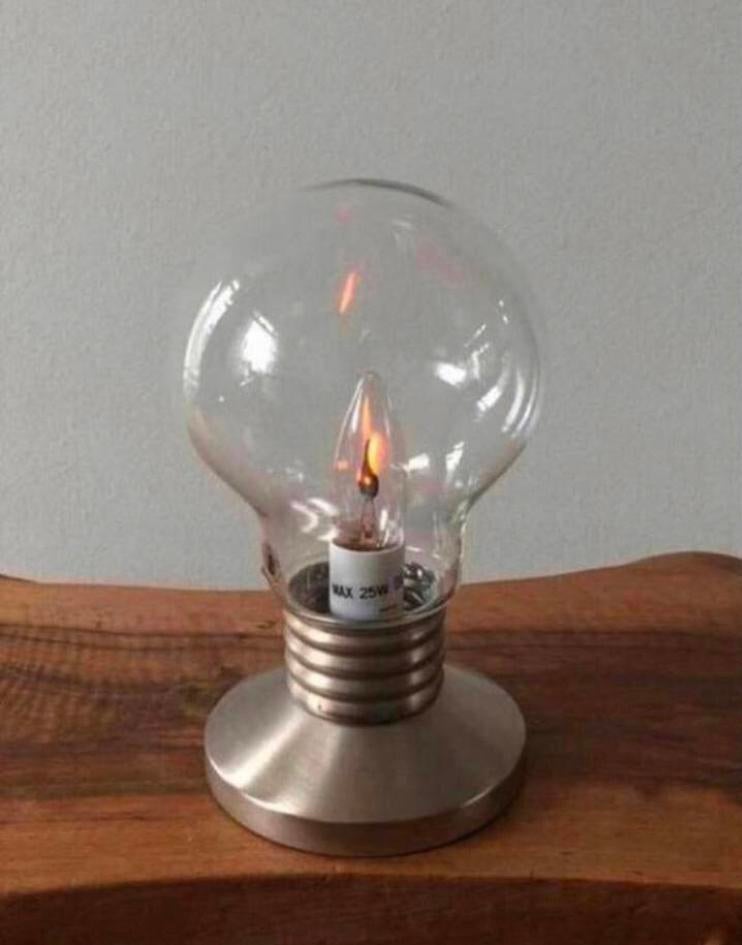 Vintage Ikea Pop Art (gloeilamp) B9818 tafellamp | jaren 90, Pop Art, Ophalen of Verzenden, Zo goed als nieuw, Glas