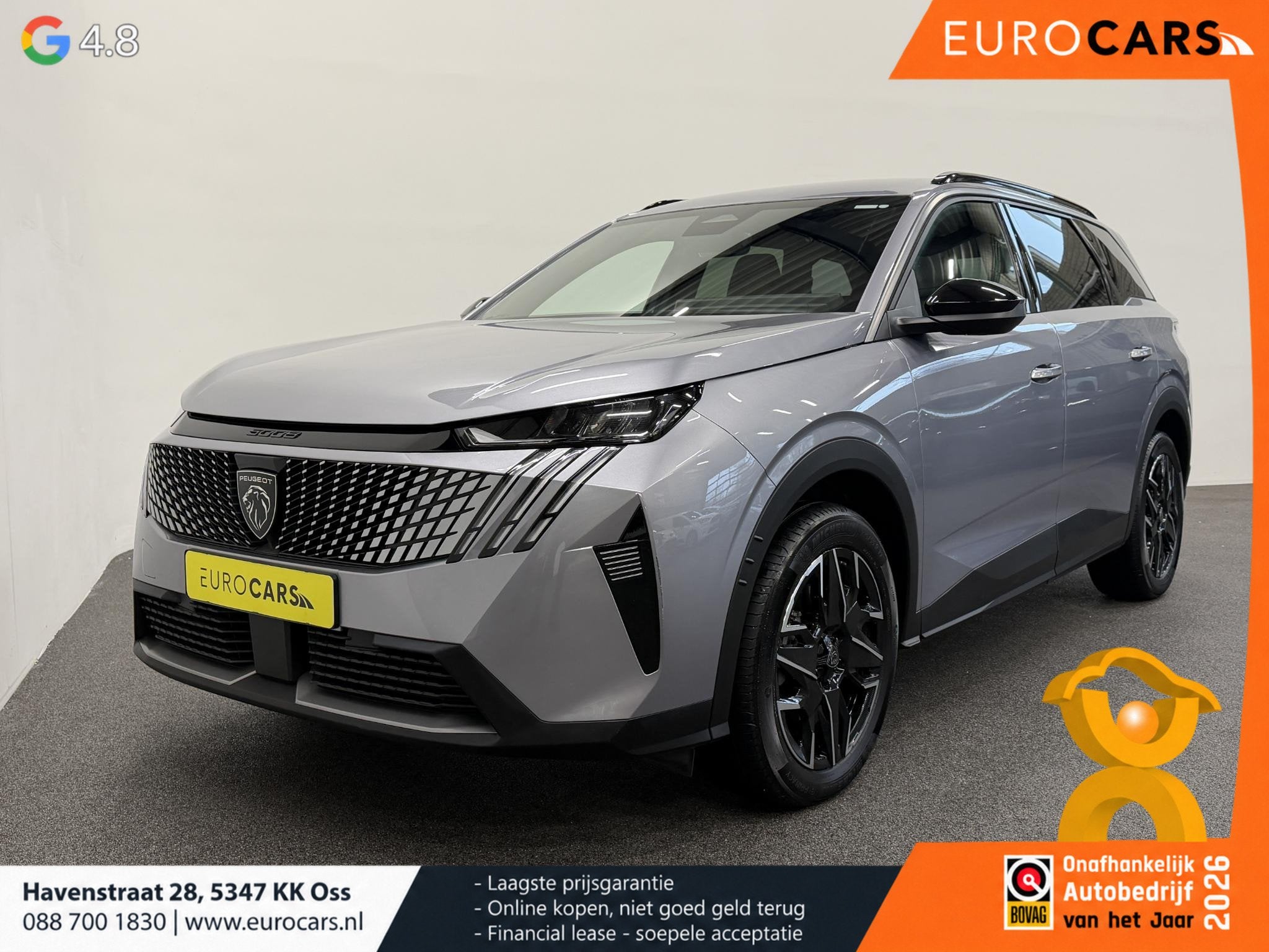 Peugeot 5008 1.2 Hybrid 136pk Allure Automaat 7 Persoons Nav, Auto's, Gebruikt, 750 kg, Hybride Elektrisch/Benzine, 3 cilinders
