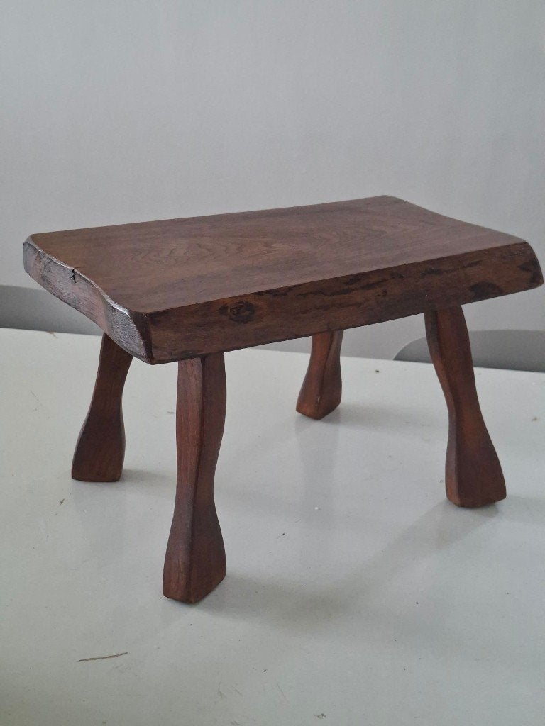 vintage brutalist design bijzettafel boomstamtafeltje retro, Ophalen of Verzenden